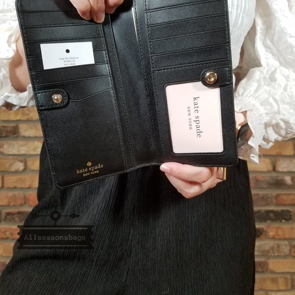 Kate Spade STACI Large SLIM BIFOLD Wallet Beige - Picture 4 of 7